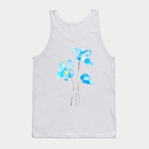 3 abstract blue Himalayan poppies Tank Top by colorandcolor